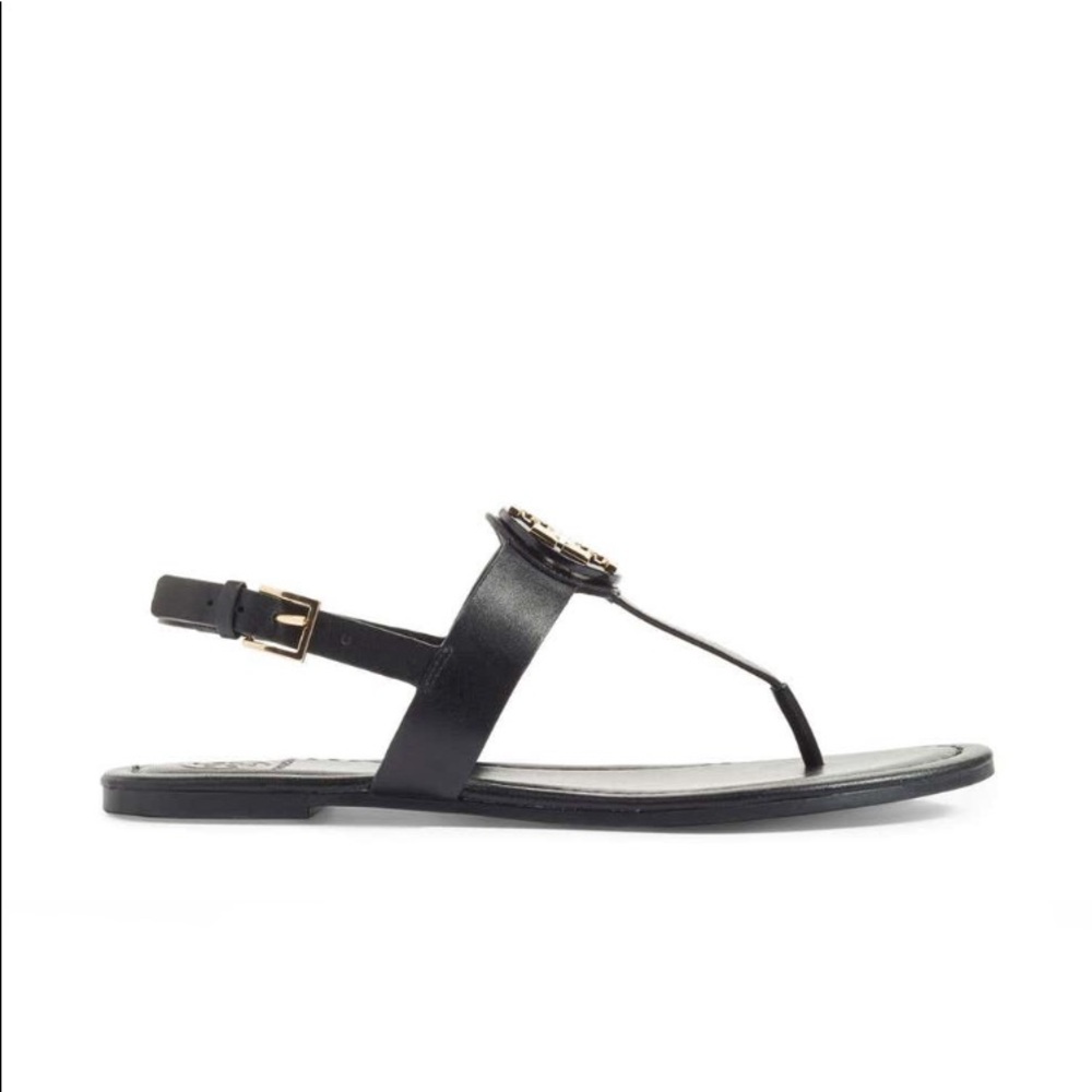 Tory Burch Claire Leather Flat Thong Sandal Black - Picture 3 of 15